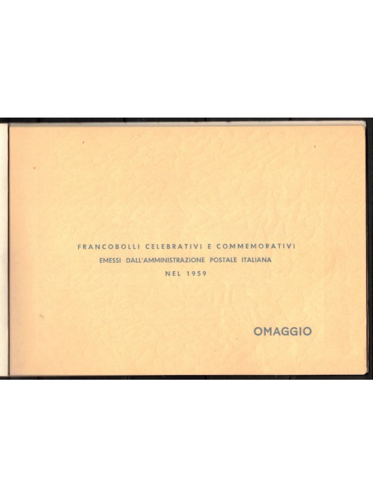 ITALY 1959 Official Italian Postal Booklet Homage