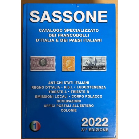 CATALOGO SASSONE 2022 vol 1 ASI-Regno-Luogotenenza-RSI-Colonie