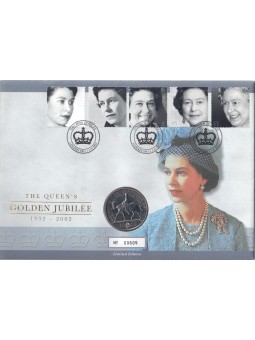 REGNO UNITO 2002 The Queen's Golden - coin fdc Jubilee