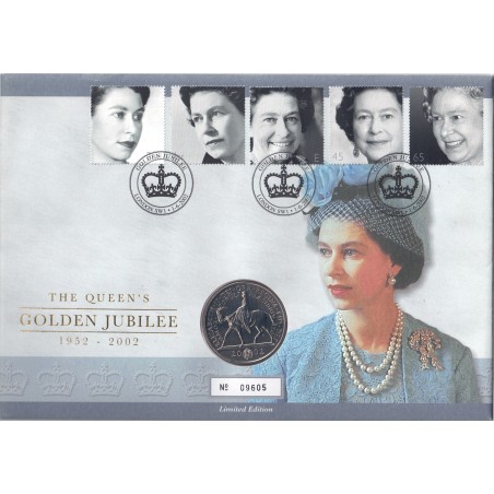 UNITED KINGDOM 2002 The Queen's Golden Jubilee - coin fdc