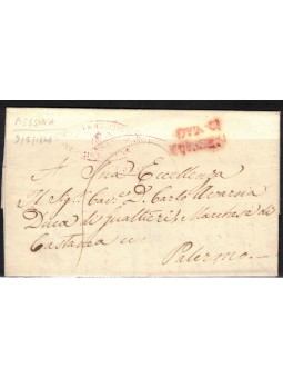 Pre-philatelic stamp of Sicily - Messina 9-5-1848
