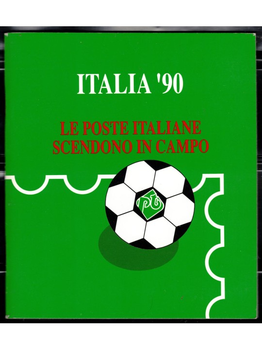 1990 Folder Libretto Le Poste Italiane Scendono in Campo Italia '90