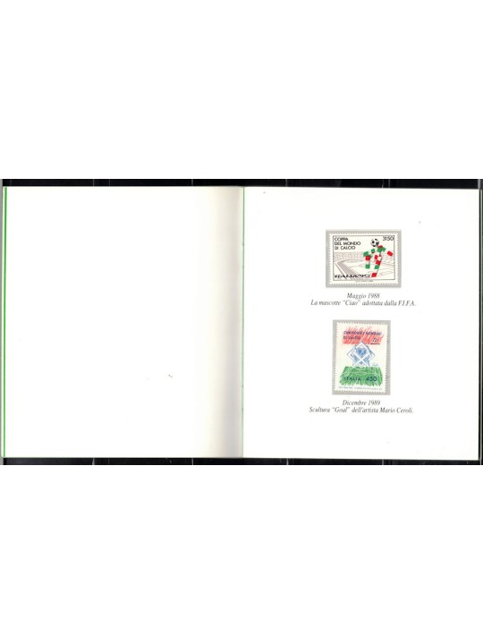 1990 Folder Libretto Le Poste Italiane Scendono in Campo Italia'90