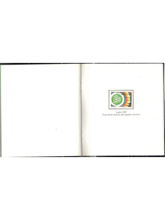 1990 Folder Libretto Le Poste Italiane Scendono in Campo Italia'90