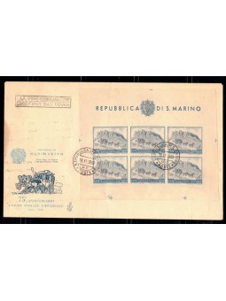 SAN MARINO 1949 FDC Venetia con BF UPU