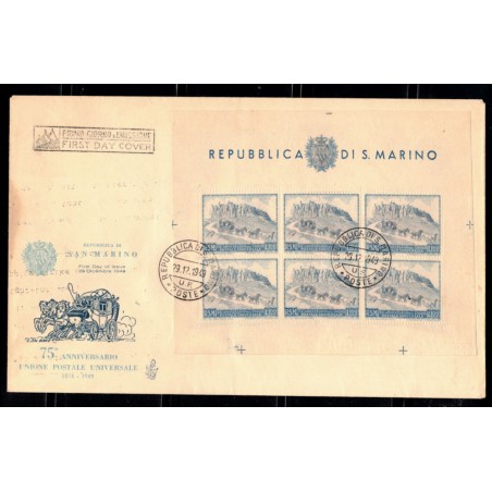 SAN MARINO 1949 FDC Venetia con BF UPU