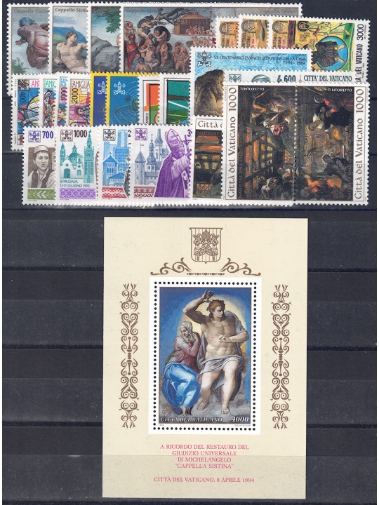 VATICAN 1994 Complete Year 28v + 1 s/s MNH**