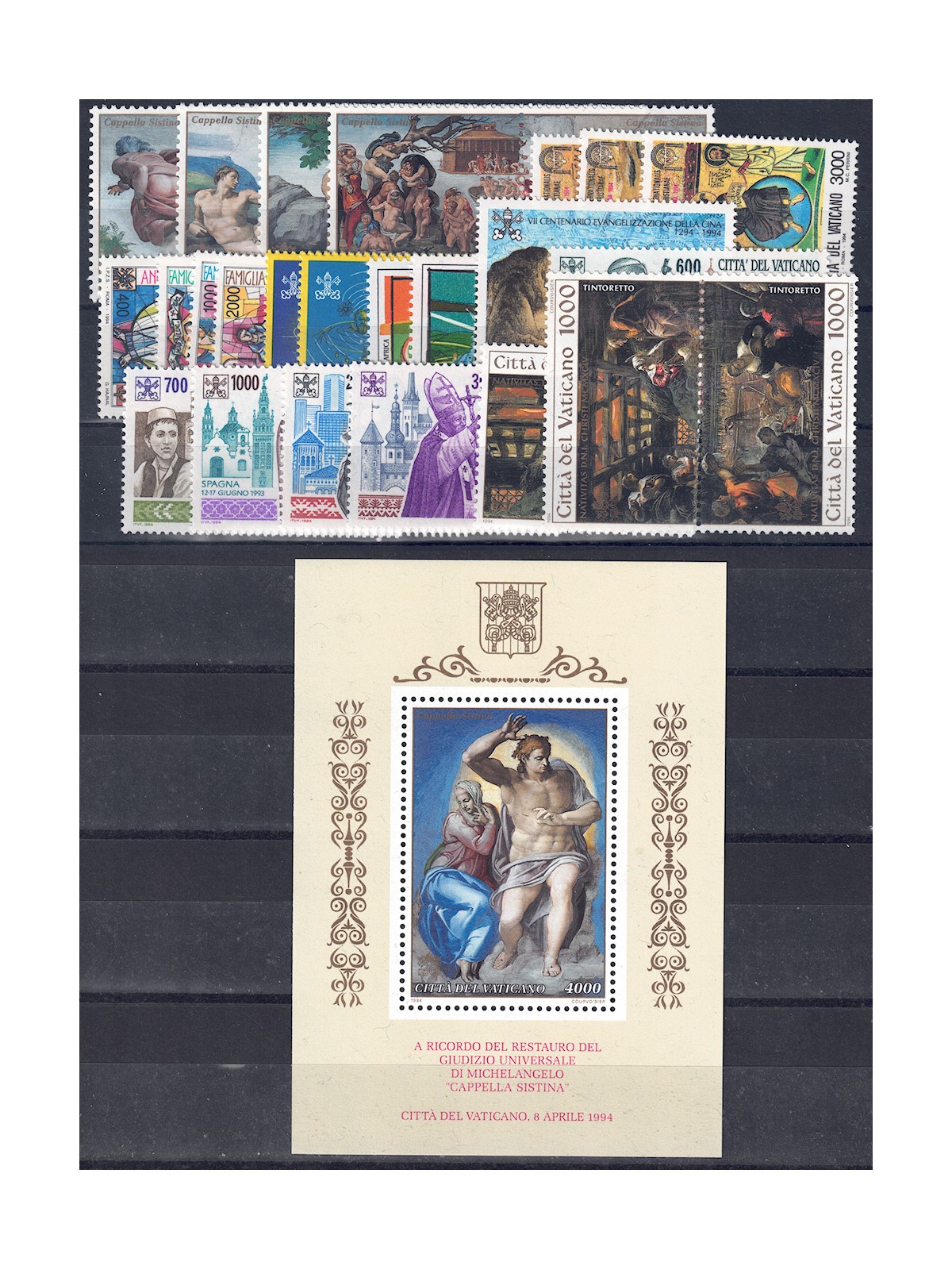 VATICANO 1994 Annata Completa 28v + 1 BF MNH**