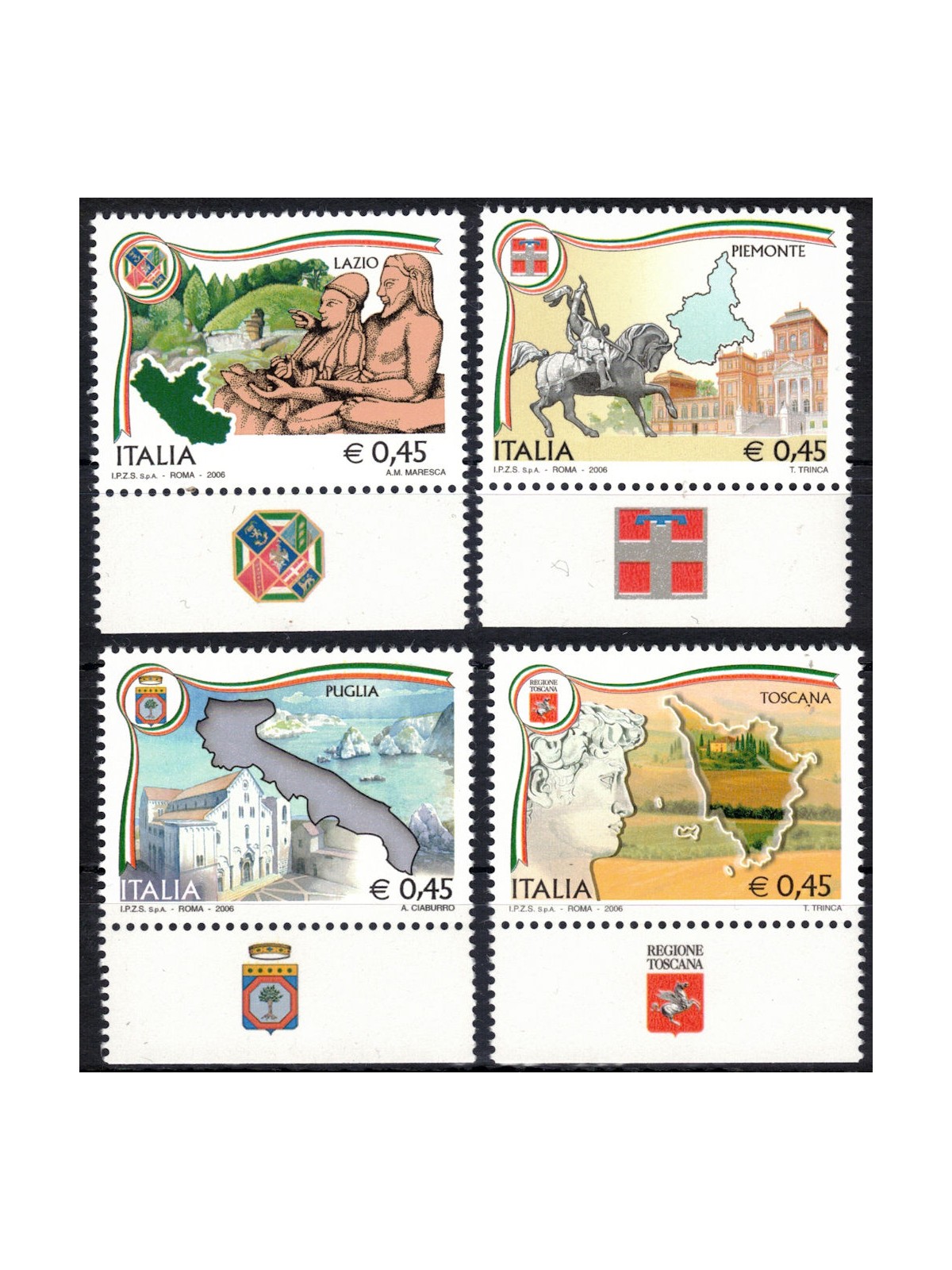ITALY 2006 Regions of Italy (with appendix) 4v MNH**