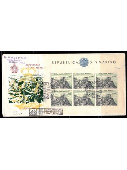 SAN MARINO 1958 FDC con BF  Panorama