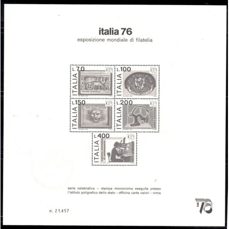 ITALIA 1976 Foglietto Pubblicitario Expo 76 MNH**