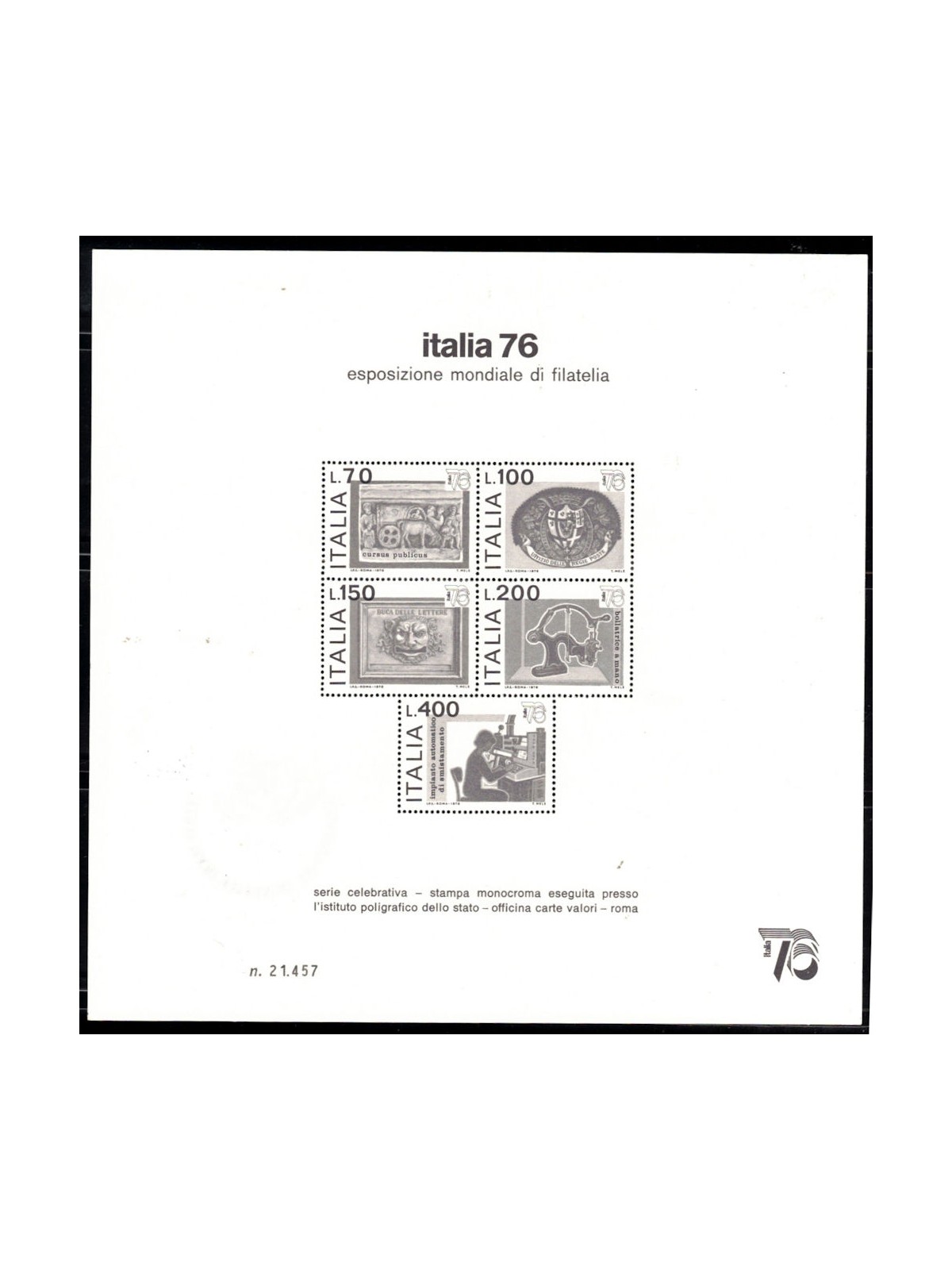 ITALY 1976 Expo 76 Advertising Leaflet MNH**
