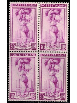 ITALY 1950 Italy at work L.30 in block of four MNH**