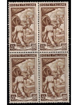 ITALY 1950 Italy at work L.40 in block of four MNH**