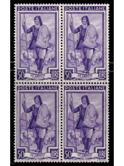 ITALIA 1950 Italia al lavoro L.50 in quartina MNH**