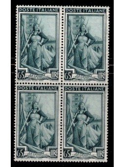 ITALY 1950 Italy at work L.65 in block of four MNH**