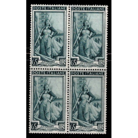 ITALY 1950 Italy at work L.65 in block of four MNH**