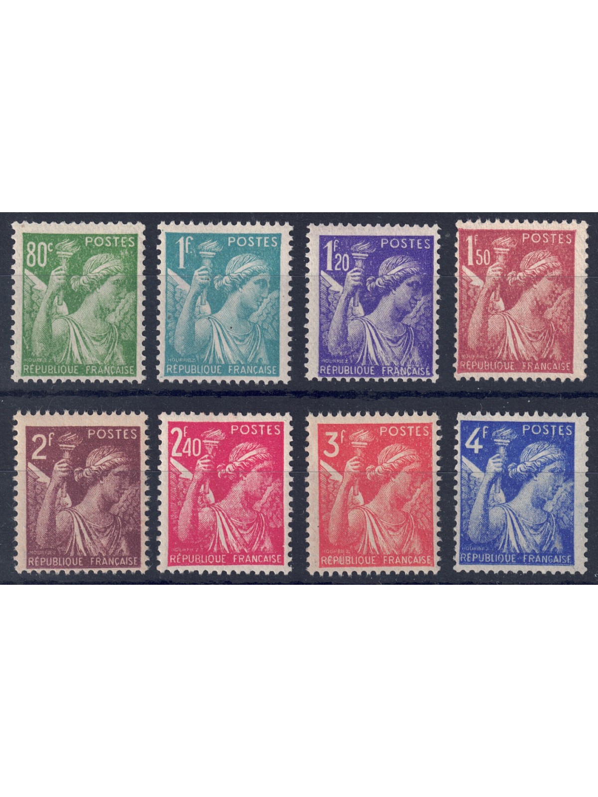 FRANCE 1944 Iris (changed colors) 8v MNH**
