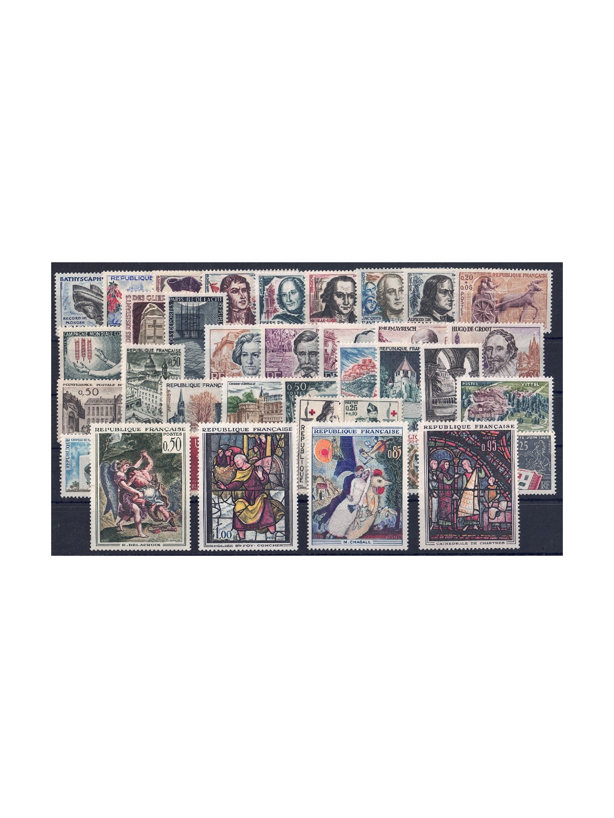 FRANCE 1963 Complete Year 38v MNH**