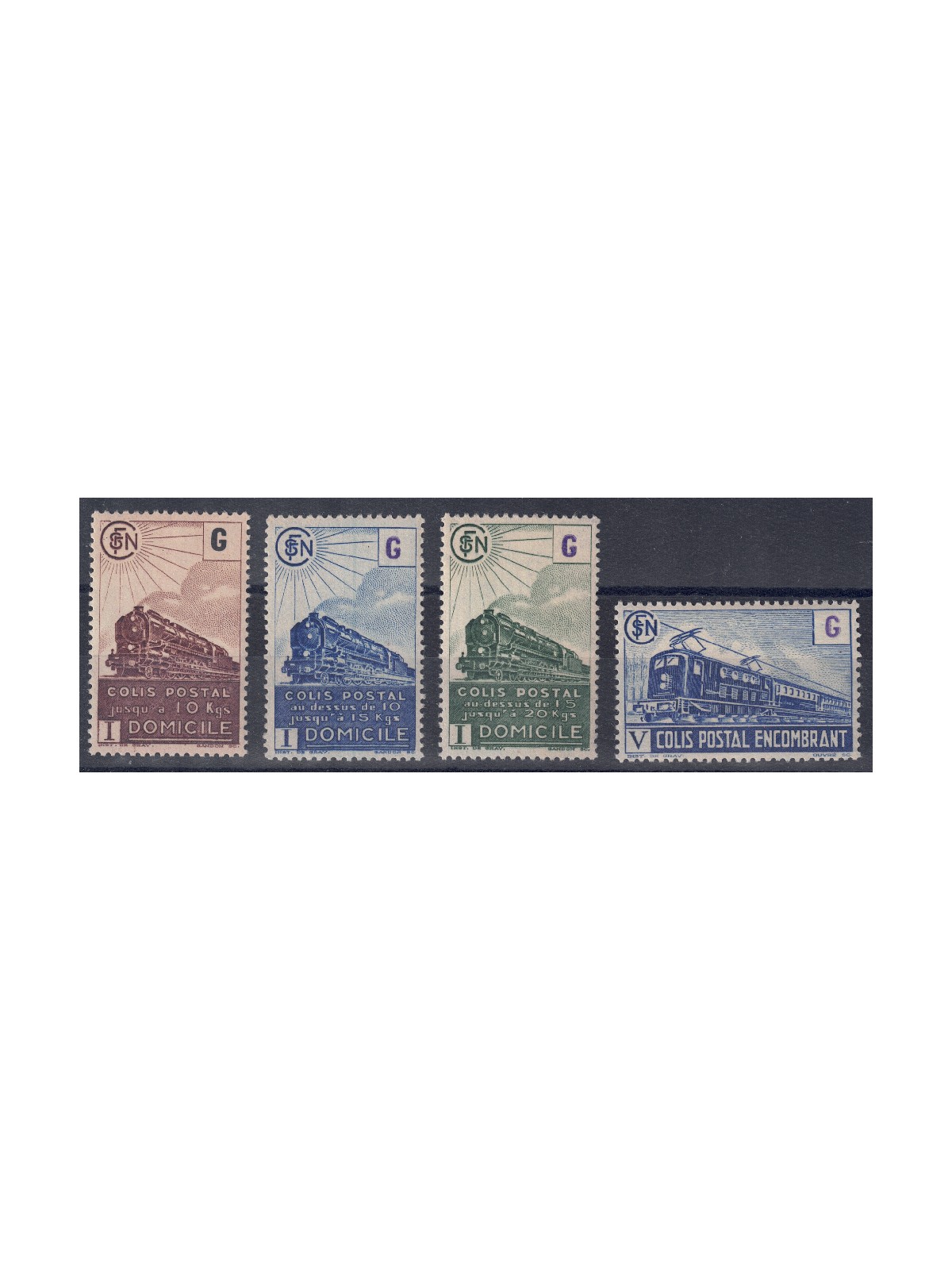 FRANCIA 1945 Pacchi Postali (G al posto del valore) 4v MNH**