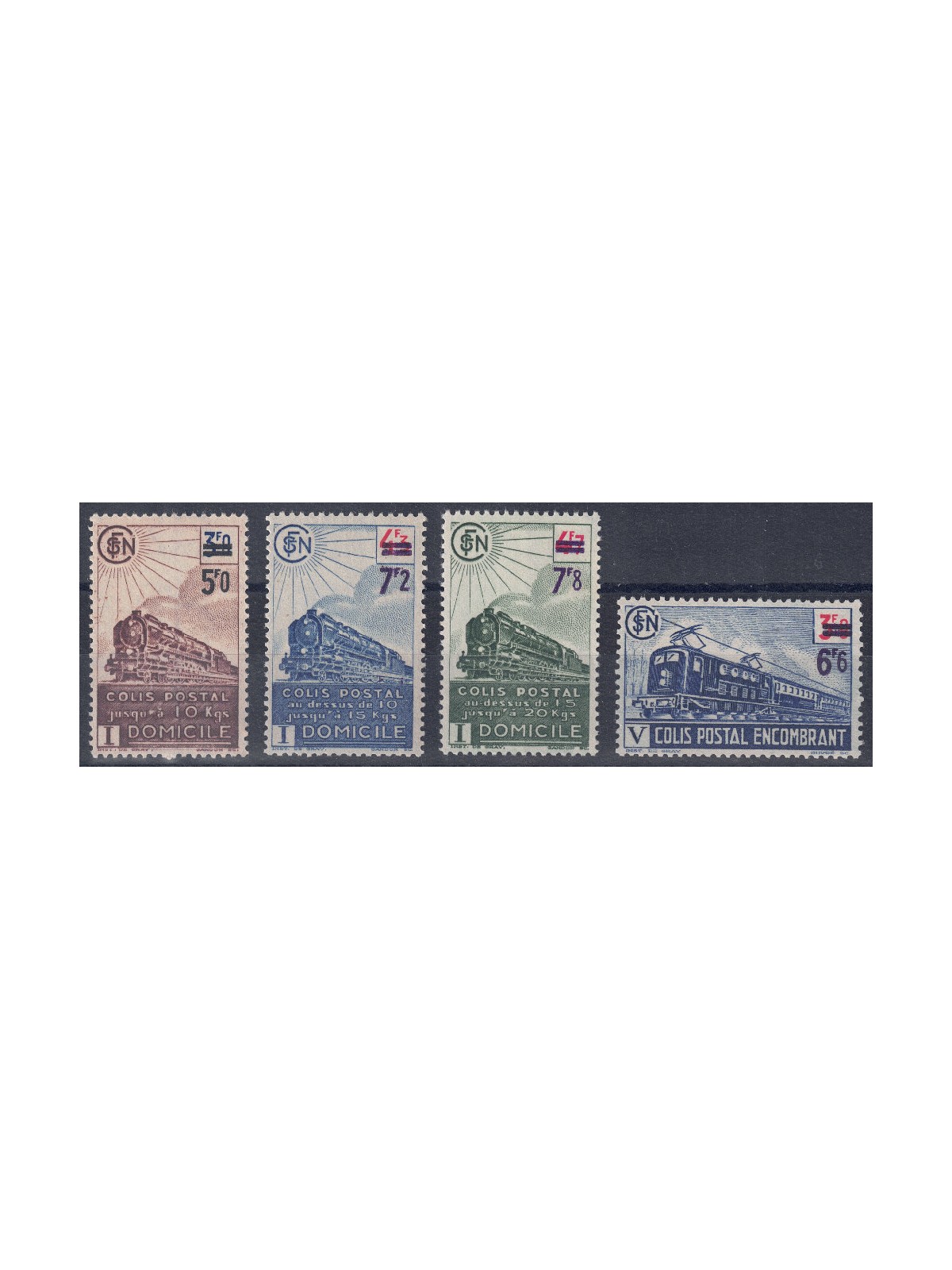 FRANCIA 1945 Pacchi Postali del 1943/44 con nuovo valore 4v MNH**
