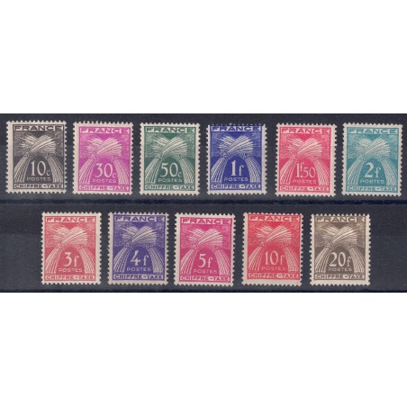 FRANCE 1943/46 Postage Due (Sheaves of Wheat) 11v MNH**