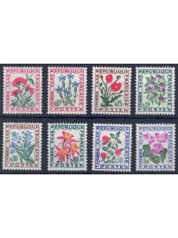 FRANCE 1964/71 Postage Due (flowers) 8v MNH**