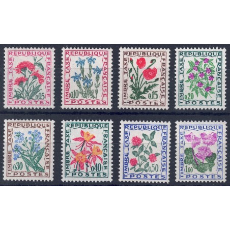 FRANCIA 1964/71 Segnatasse (fiori) 8v MNH**