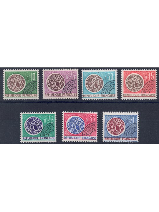 FRANCE 1964/69 Pre-cancelled (Gallic Coin) 7v MNH**