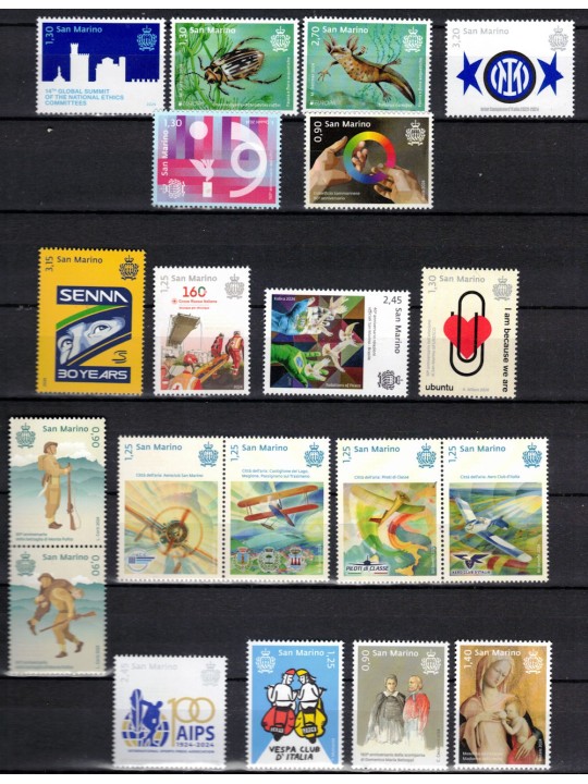 SAN MARINO 2024 Annata Completa 20v + 6 BF MNH**