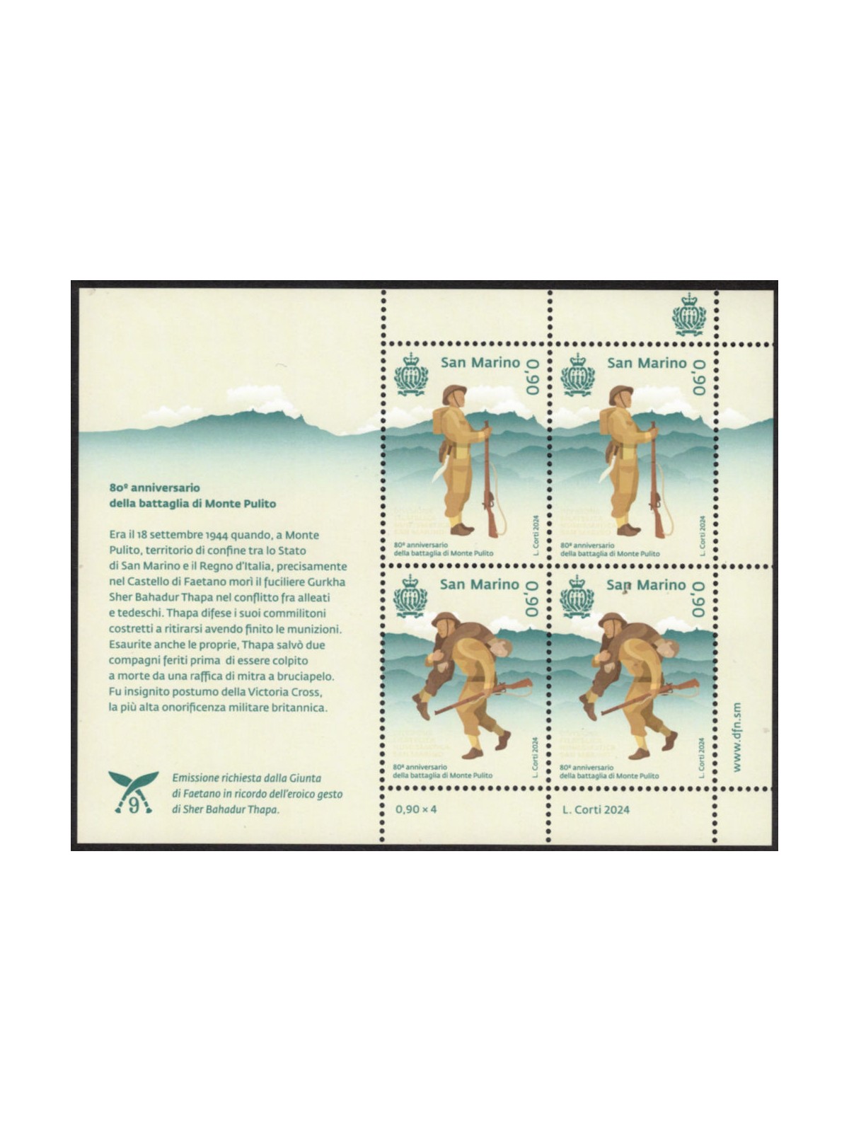 SAN MARINO 2024 Battaglia di Monte Pulito MF MNH**