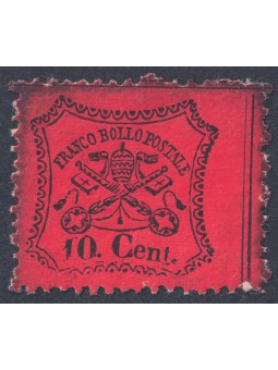 STATO PONTIFICIO 1868 Terza emissione (10c arancio vermiglio) MNH**