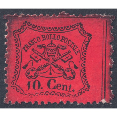 STATO PONTIFICIO 1868 Terza emissione (10c arancio vermiglio) MNH**