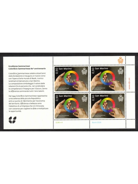 SAN MARINO 2024 Anniversary Colorificio Sammarinese m/s MNH**