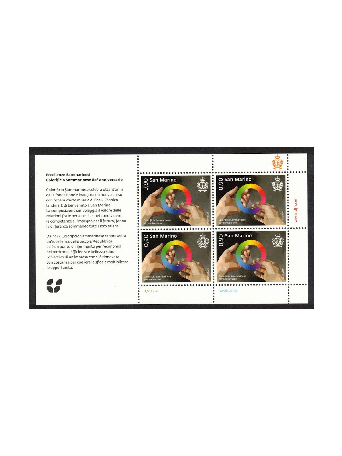 SAN MARINO 2024 Anniversary Colorificio Sammarinese m/s MNH**