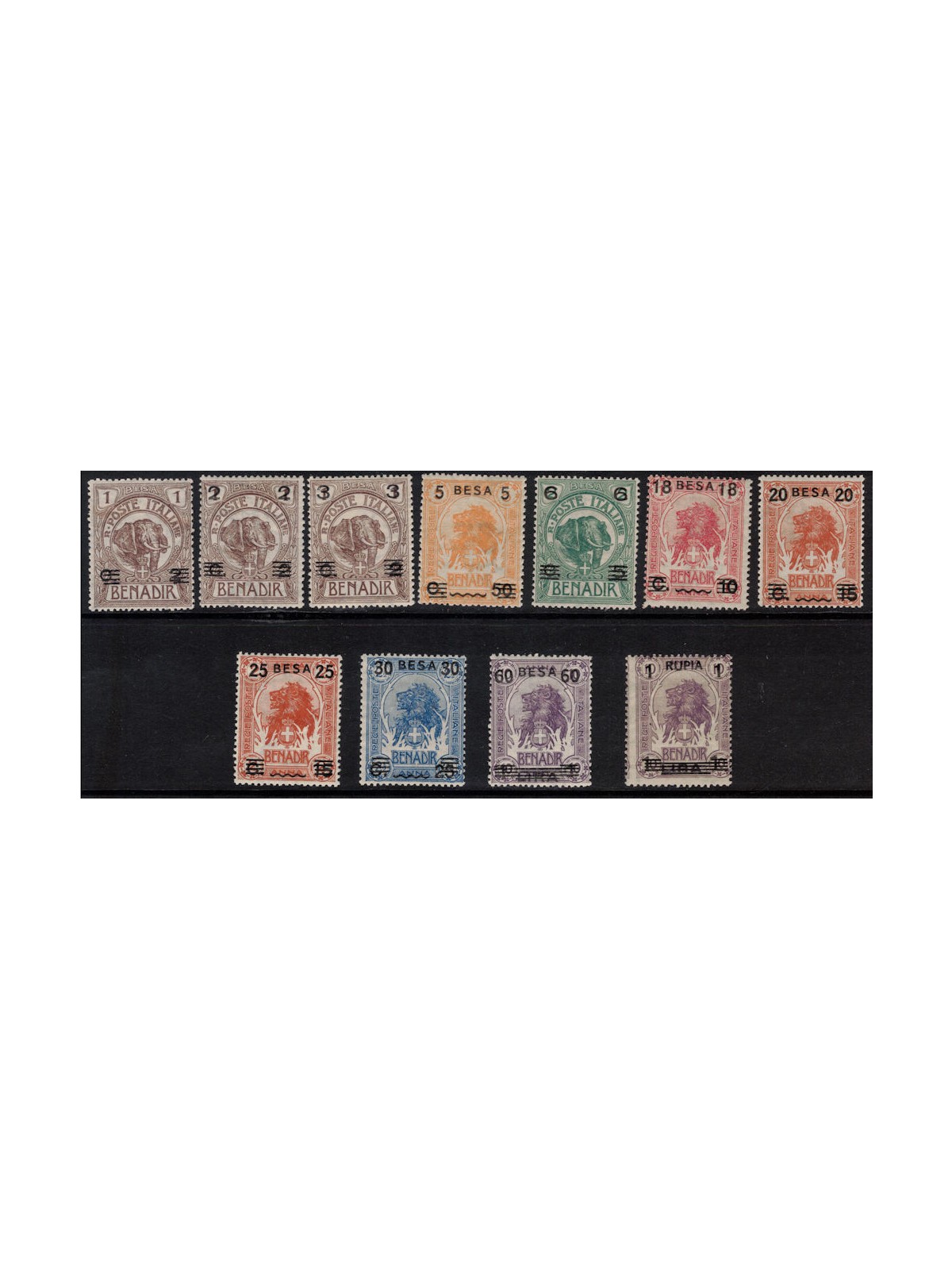 SOMALIA ITALIANA 1923 Serie ordinaria in besa 11v MH*