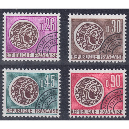 FRANCE 1971 Pre-Cancelled (Gallic Coin) 4v MNH**