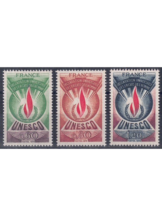 FRANCE 1975 Service (Human Rights) 3v MNH**