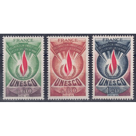 FRANCE 1975 Service (Human Rights) 3v MNH**