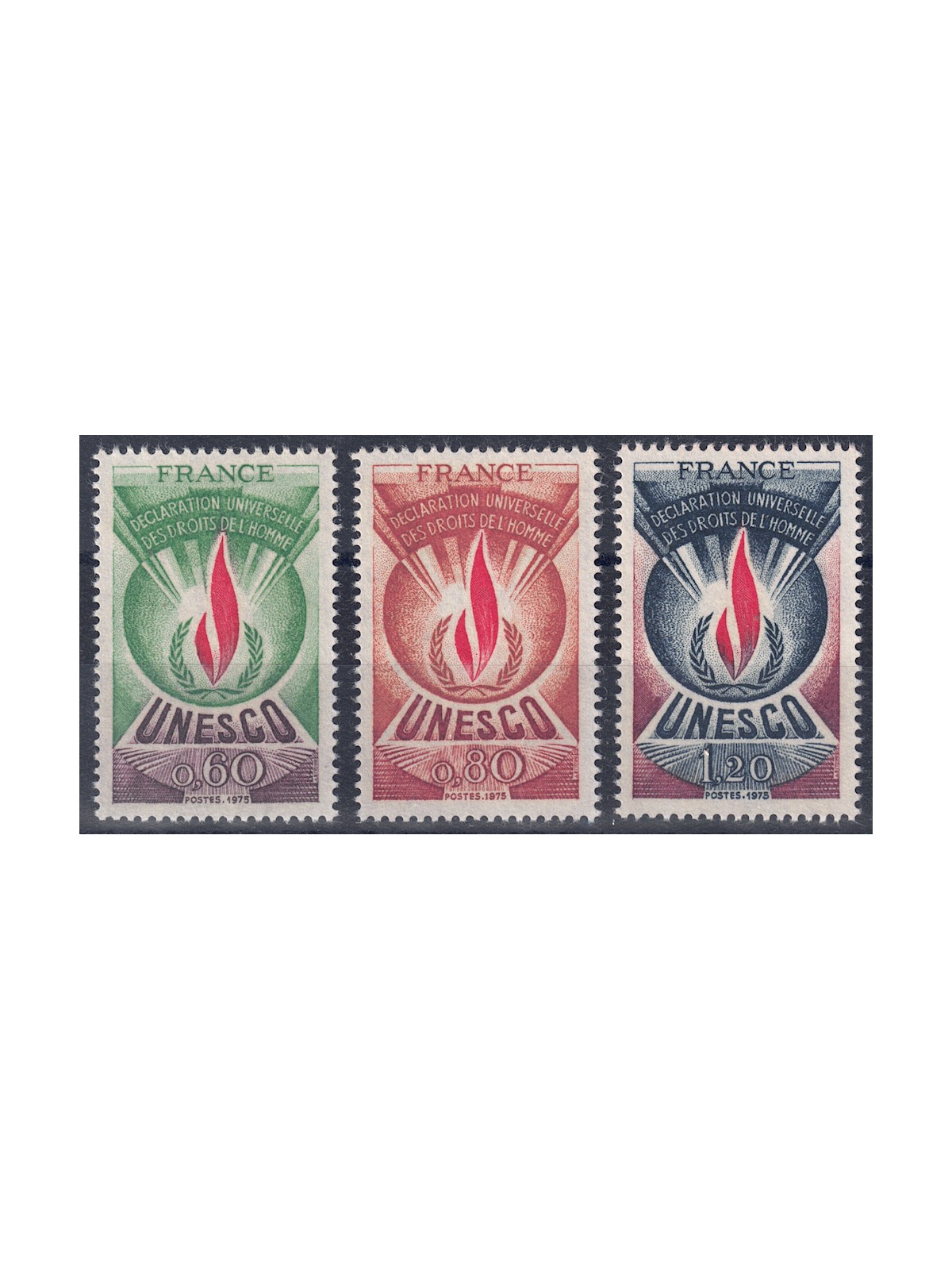 FRANCE 1975 Service (Human Rights) 3v MNH**