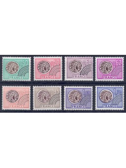 FRANCE 1976 Pre-Cancelled (Gallic Coin) 8v MNH**