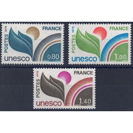 FRANCE 1976 Official Stamps (UNESCO) 3v MNH**