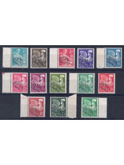 FRANCE 1954/59 Pre-cancelled (Reaper and Rooster) 13v MNH**