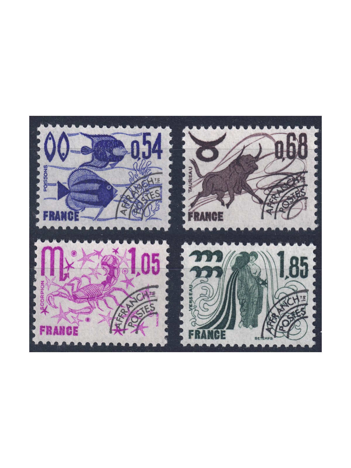 FRANCIA 1977 Preannullati (Segni dello Zodiaco 1ª Serie) 4v MNH**