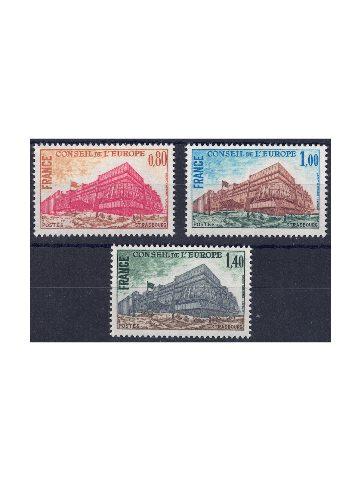 FRANCE 1977 Service (Council of Europe) 3v MNH**