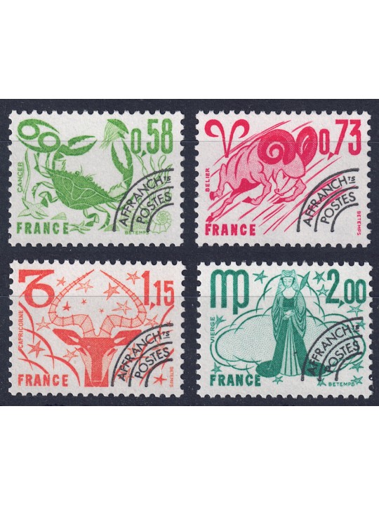 FRANCE 1978 Pre-Cancelled (Signs of the Zodiac 2nd Series) 4v MNH**