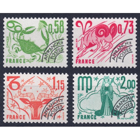 FRANCE 1978 Pre-Cancelled (Signs of the Zodiac 2nd Series) 4v MNH**