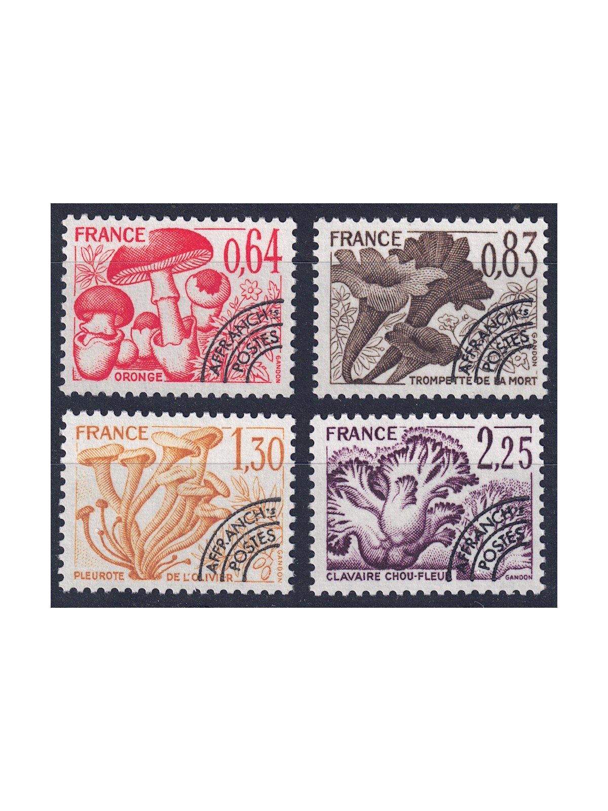 FRANCE 1979 Pre-cancelled (Mushrooms) 4v MNH**