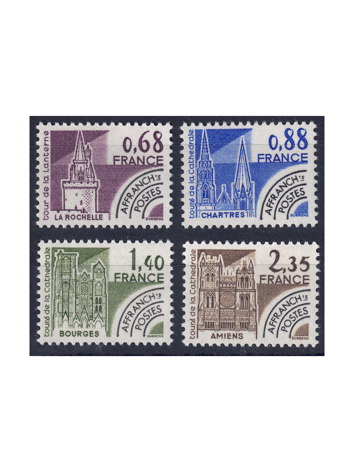 FRANCE 1979 Pre-Cancelled (Historical Monuments 1st Series) 4v MNH**
