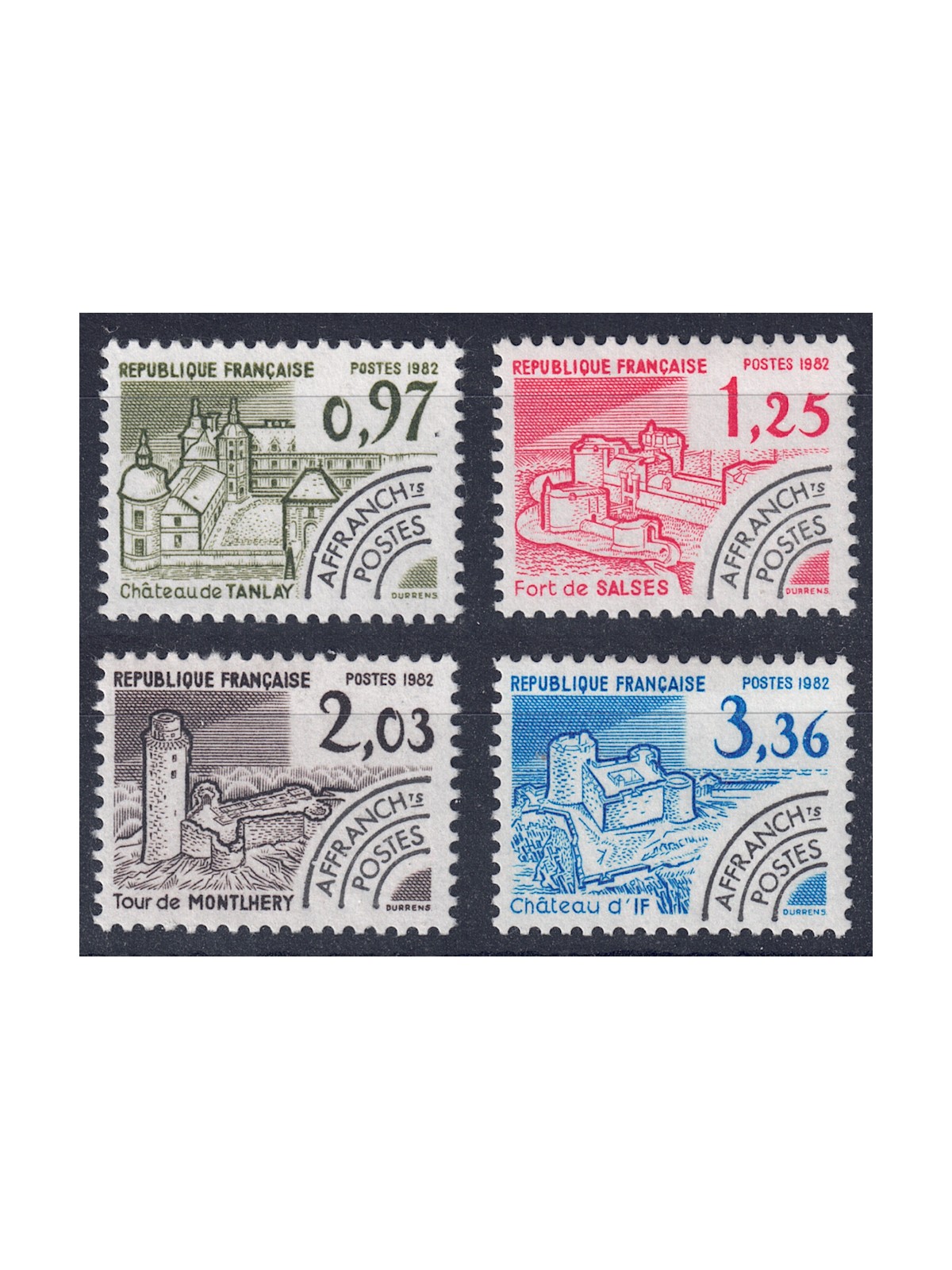 FRANCE 1982 Pre-Cancelled (Historical Monuments 4th Series) 4v MNH**